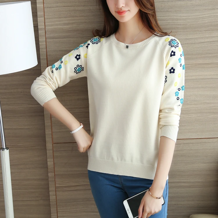 3606 shot tee head embroidery sweater sweater dress set flowers 32