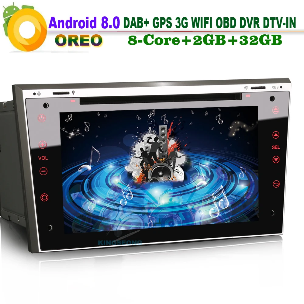 Автомобильный мультимедийный плеер 7 &quotAndroid 8 0 головное устройство GPS BT DVR OBD DVD Navi