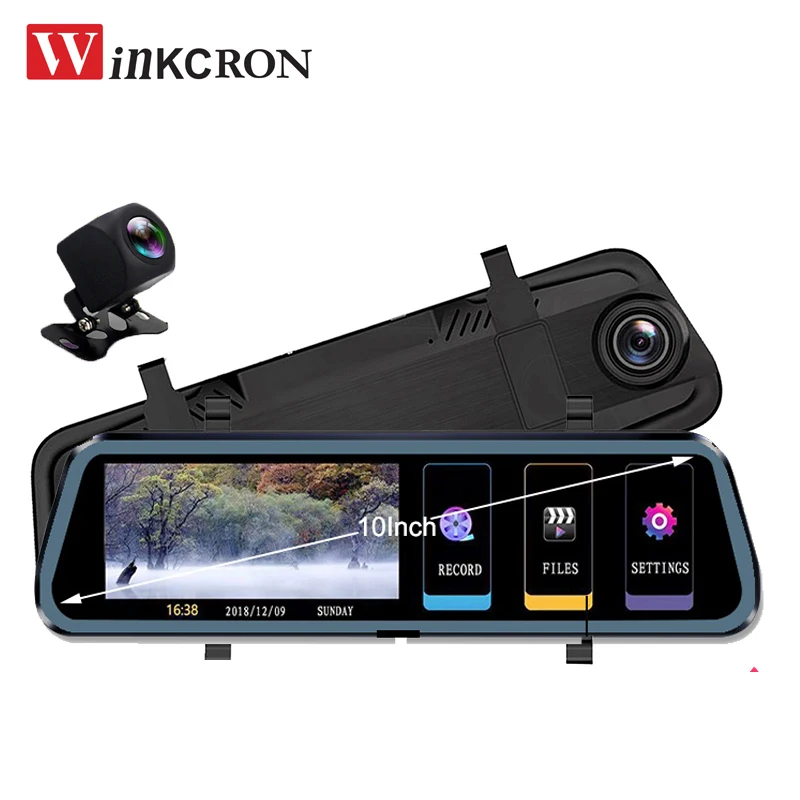 Зеркало видеорегистратор 10 дюймов IPS 1080P с углом обзора 170