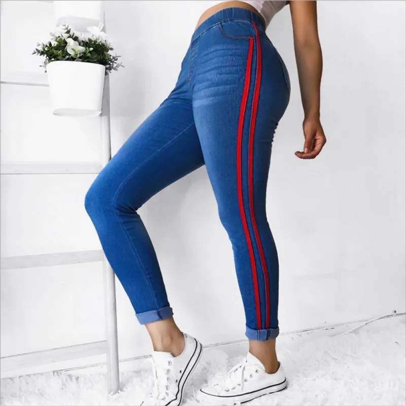 

Women Casual Elastic High Waist tight jeans Sweet Pencil Pants