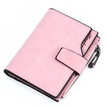 Carteira feminina pu rosa preto roxo azul cinza marrom titular do cartão com zíper ferrolho curto feminino carteira 2020 portefeuille femme
