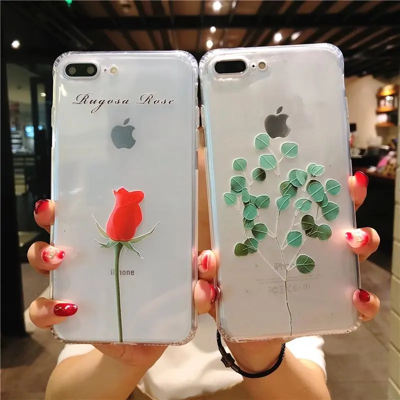 NYFundas For iphone 8plus 7 6 6S Plus X Case Ultra Thin Fashion Crystal Clear Shockproof Bumper Small fresh Back Cover Accessory (6)