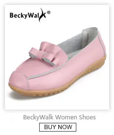 BeckyWalk/Женская обувь из натуральной кожи; женские повседневные лоферы на плоской подошве; женская обувь без застежки; Мягкие Мокасины; большие размеры 34-44; WSH2670