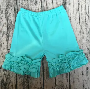 

wholesale Boutique children clothing kids solid icing ruffle leggings cotton tripe baby pants Cute Summer shorts