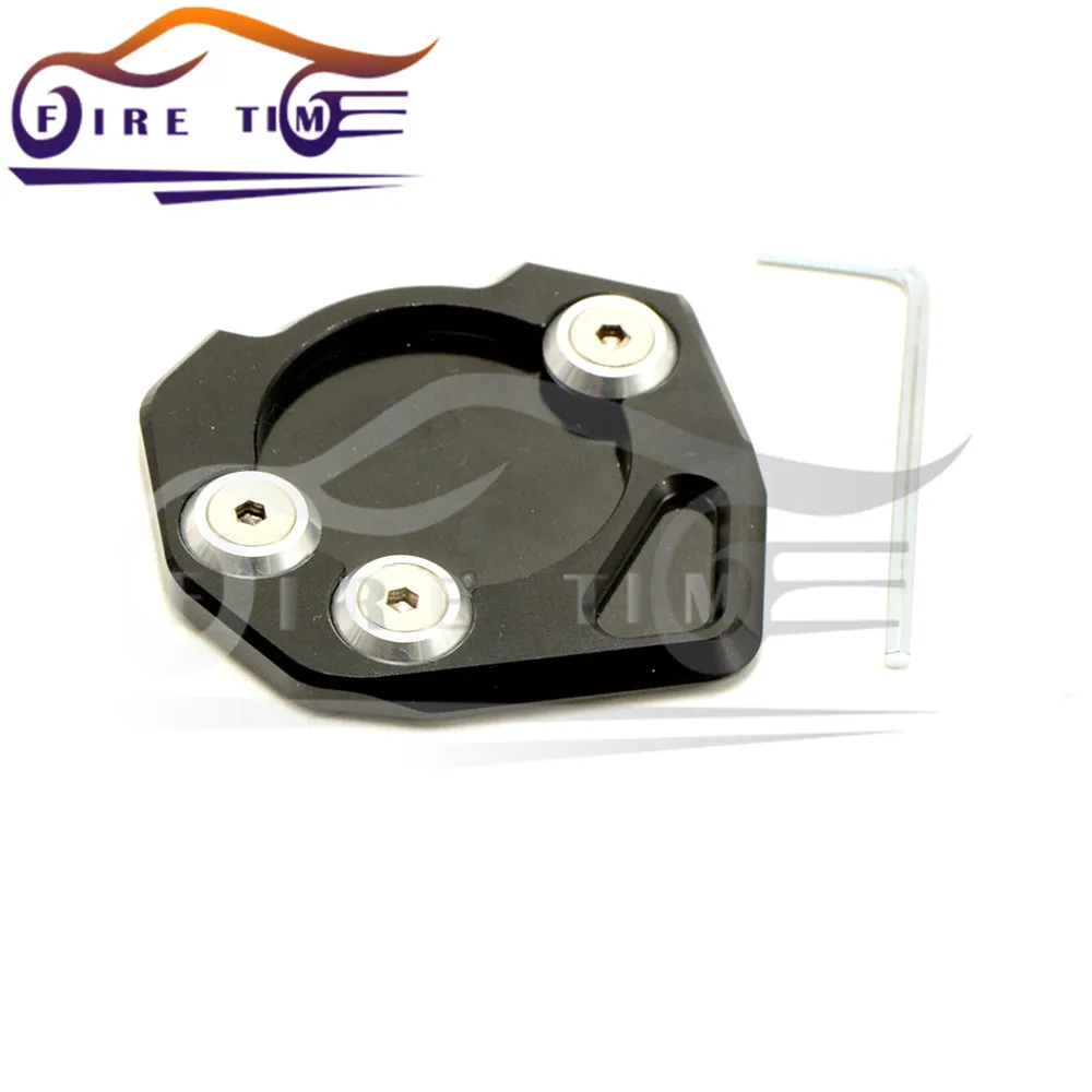 

motorcycle side stand enlarger black  cnc kickstand side stand extension enlarger pate pad For KTM DUKE 200 390 2013 2014 2015