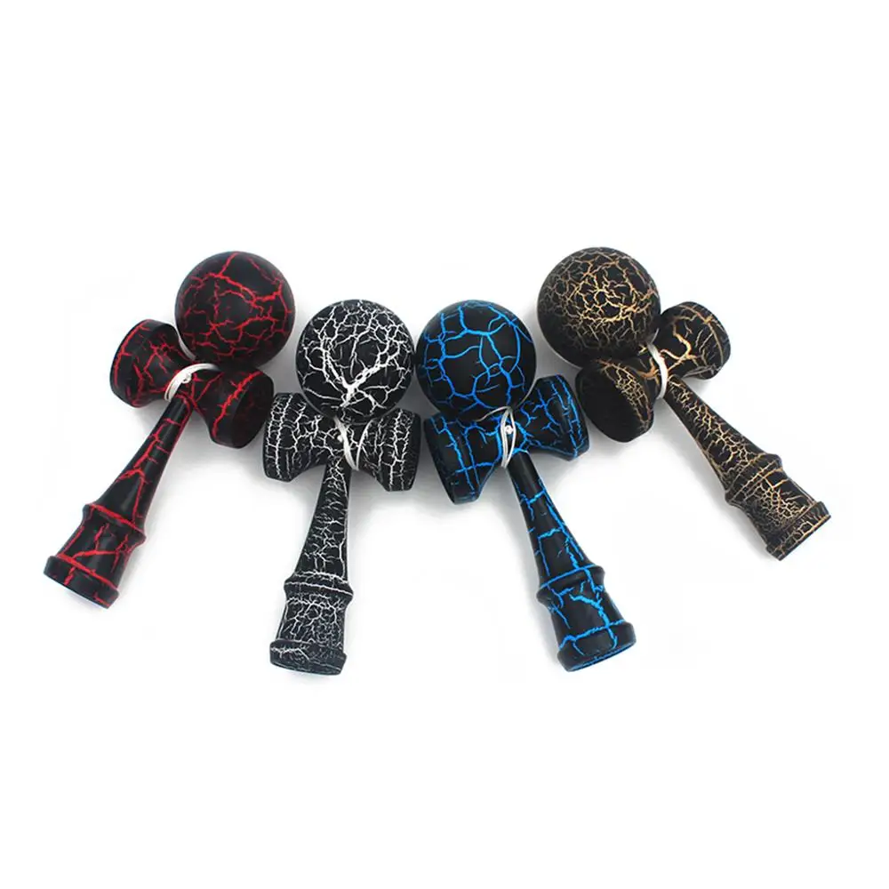 Деревянные шарики Kendama балансирующие навыки игрушки красочные трещины