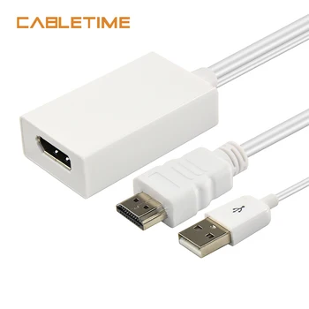 

Cabletime HDMI to Displayport Cable with USB Power HDMI to DP 1.2 Male to Male Adapter for Macbook Dell PC N204