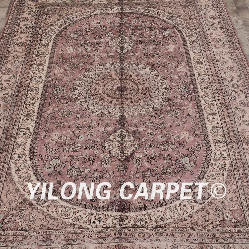 Yilong 6 X9 Antique Turkish Silk Carpet Medallion Pink Hand Yilong 6 X9 Antique Turkish Silk Carpet Medallion Pink Hand Knotted Oriental Rug Zw038m6x9 In From Home Garden On Aliexpress Alibaba