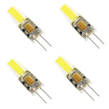 

4x G4 6W COB LED Bulbs Dimmable SMD 1505 LED lamp AC/DC 12V 220v Warm White/ White Crystal Spotlight Light