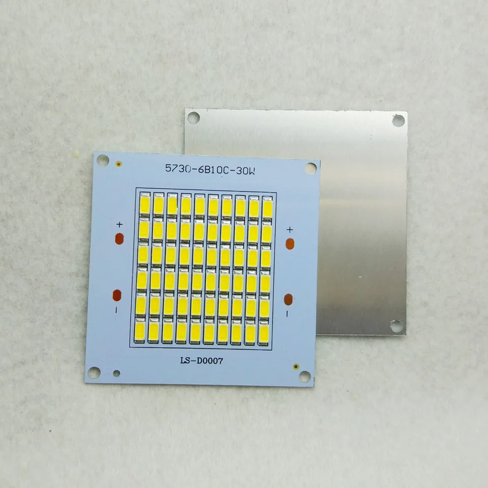 10 шт. LED pcb прожектор пластина 30 Вт 70*70 3000 3300lm алюминиевый радиатор с SMD5730 источник
