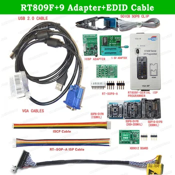 

RT809F LCD ISP Programmer All Adapters LCD Reader Low Voltage Chip Adapter 9 Items + EDID Cable