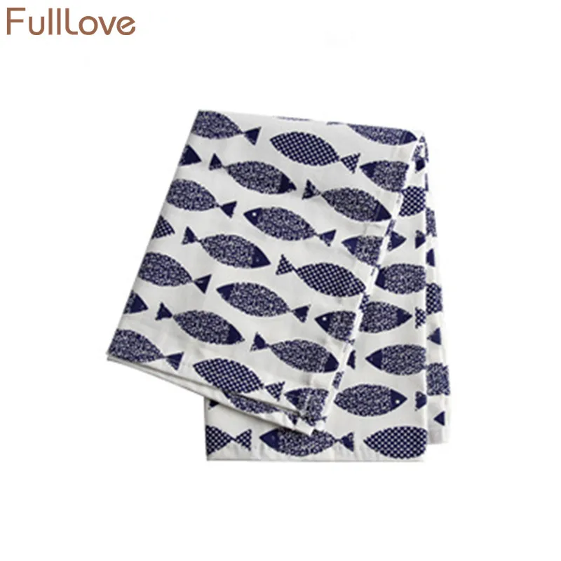 

FullLove 3PCS/Set 40*60cm Nordic Style Cotton Kitchen Towels Cartoon Blue Fish Table Placemat Napkins Dish Towels Home Textile