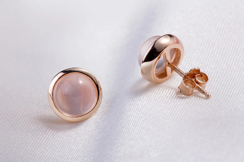 Женские серьги гвоздики с круглым кварцем 1 комплект|studs earrings fashion jewelry|earings