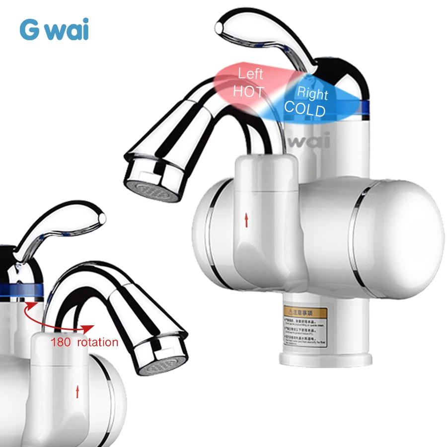 GWAI Tankless Instant Faucet Water Heater Electric Water Tap Kitchen Bathroom Hot Cold Mixer