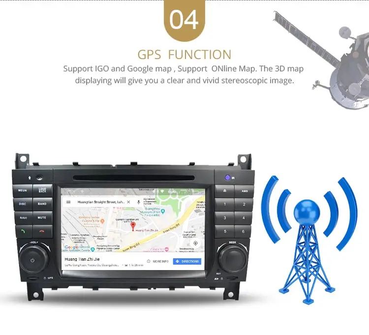 Clearance LJHANG Android 9.0 Car DVD Player Stereo For Mercedes Benz W203/CLK200/CLK22/C180/C200 GPS Navi WIFI 2 Din Car Radio headunit BT 6