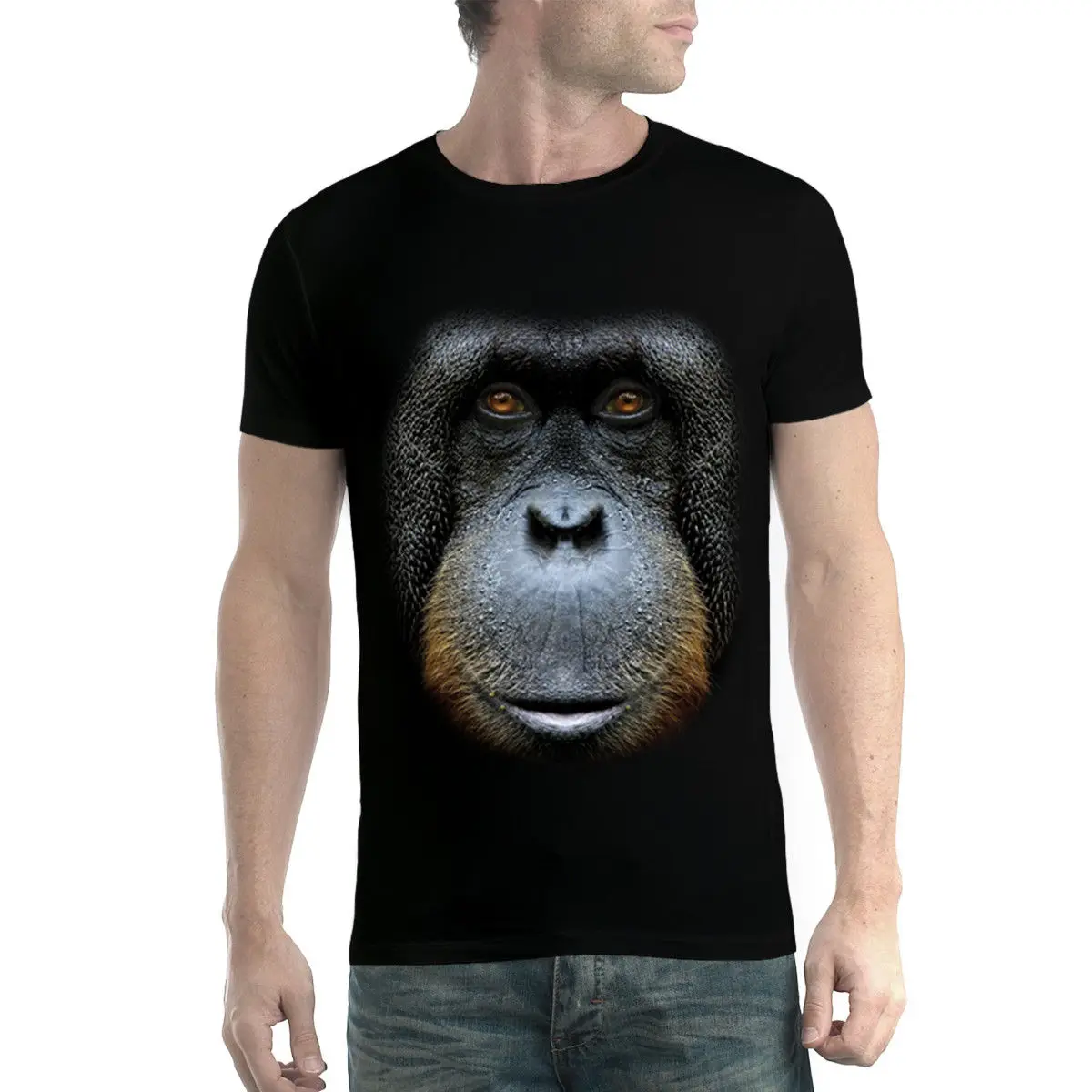 Orangutan лицо животные Мужская футболка XS-5XL New2019 Красивые футболки Топ Летняя мода T