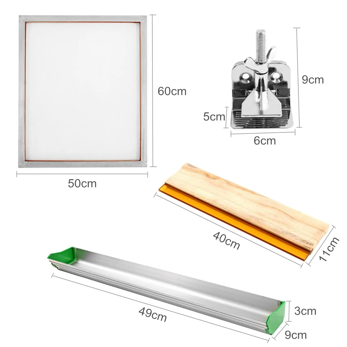 Комплект трафаретной печати Алюминий рамка+ шарнир Зажим+ Эмульсия машина для нанесения покрытия+ скребок Экран Инструменты для печати Запчасти аксессуары 5 шт./компл