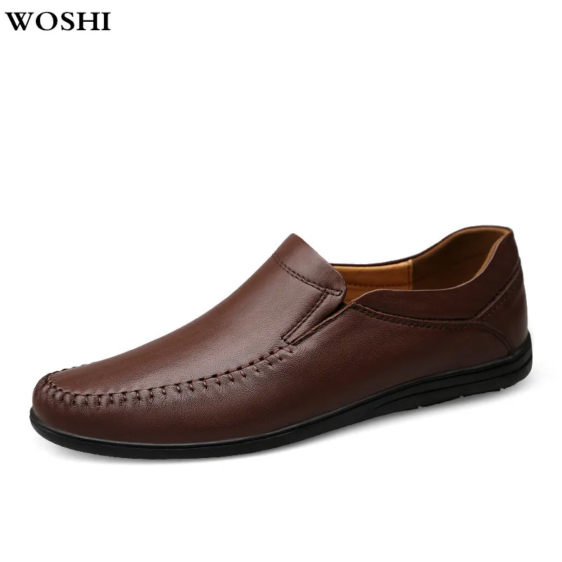 Estilo Couro Britânico 3 Calçados brown Macio light Sapatos Mocassins Brown Homens Casuais Fundo Genuíno Flats Slip Livre Moda Ao On Black De Ar qqgwnard