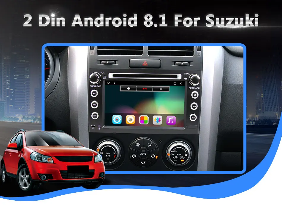 Cheap Eunavi 2 Din 7 inch tda7851 Android 8.1 Car Dvd Player For Suzuki Grand Vitara Radio Stereo GPS in dash car pc 1024*600 HD wifi 1