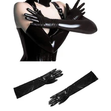 Взрослые лакированные кожаные Adhesiv перчатки сексуальные королевские аксессуары для взрослых блестящие WetLook