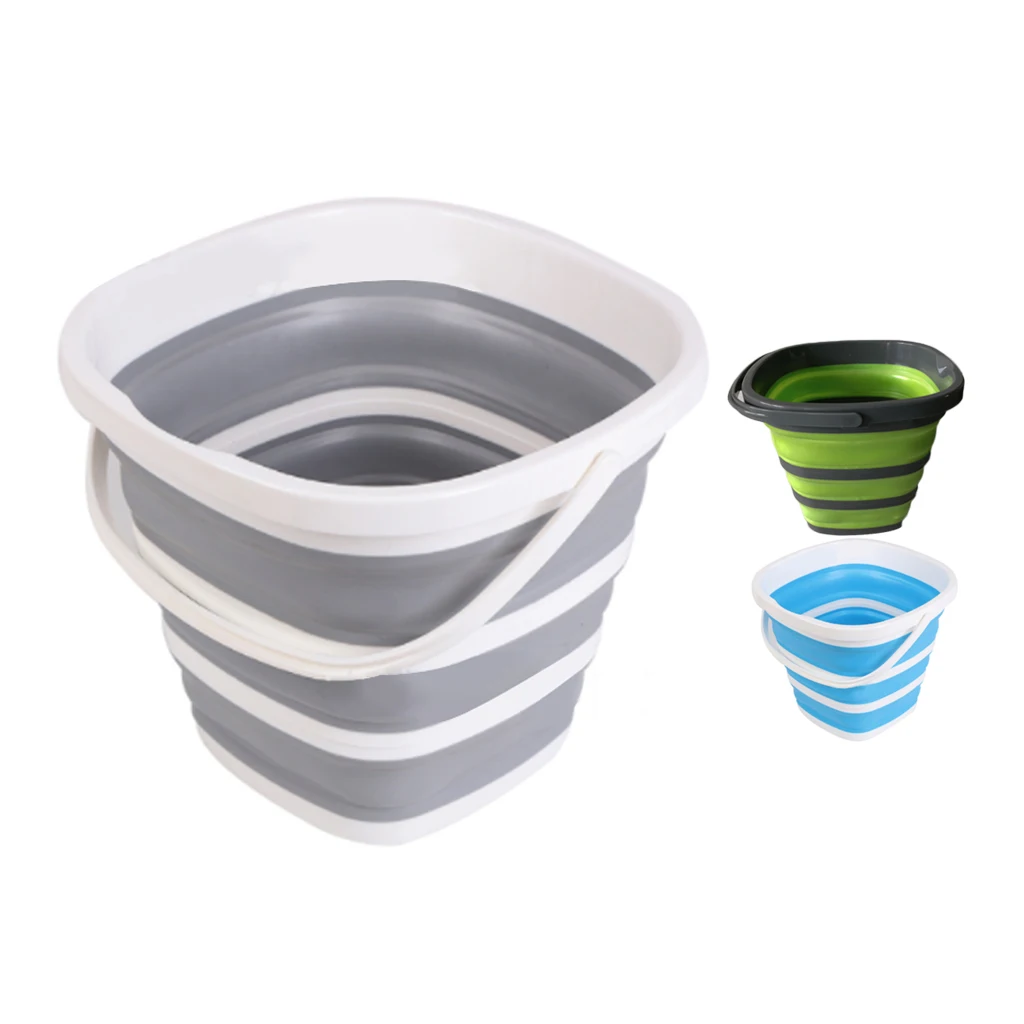 Plegable cubo con tapa plegable portátil del cubo de lavado de coches de promoción de baño de cocina de silicona cubo acampar al aire libre