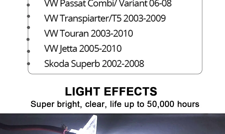 Error Free 18 LEDs 2835 SMD Car Led License Plate Lights Lamp 6500K 12V for VW Passat B5 Caddy T5 JettaSyncro MK5 Auto Stylings (3)