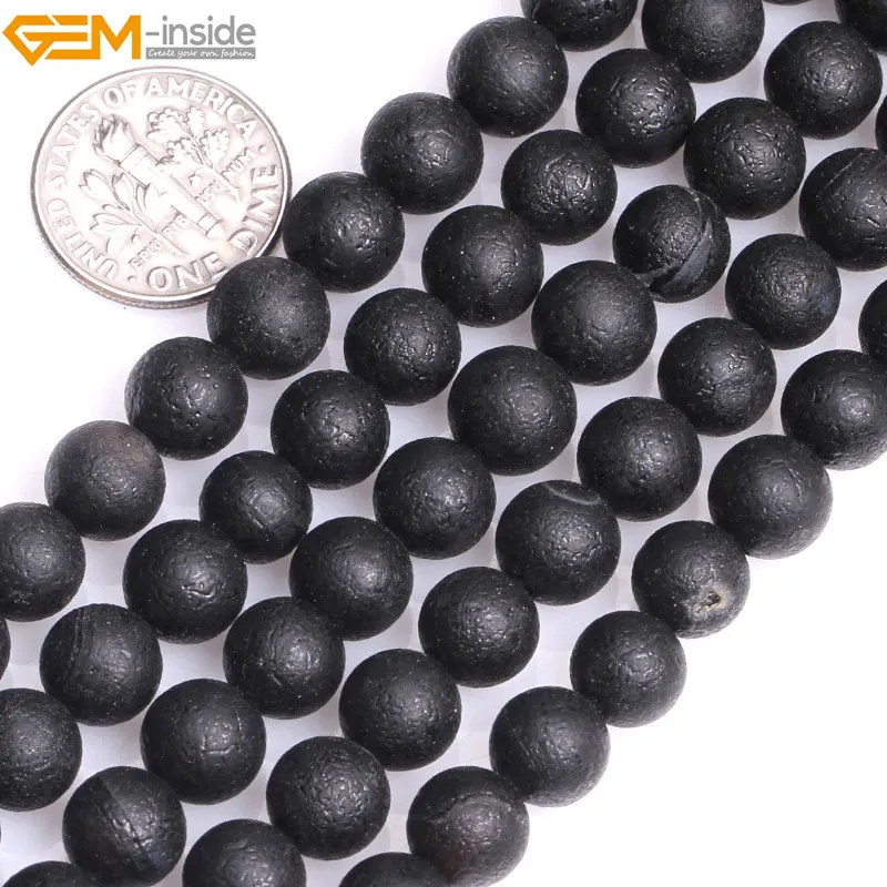 Natural Round Black Frost Matte Agates Beads For Jewelry Making 15inches 8-14mm DIY Jewellery FreeShipping Wholesale Gem-inside | Украшения