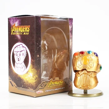 

8cm Infinity War Thanos Infinity Gauntlet figure model toy gold with base Infinity Gauntlet figure collection for friends gift