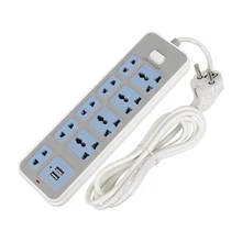 2USB & 4-Outlet AC Power Strip Adapter 2M Cable USB Wall Sockets with Switch EU/US/UK Plug Extension strip for phone camera home 2USB & 4-Outlet AC Power Strip Adapter 2M Cable USB Wall Sockets with Switch EU/US/UK Plug Extension strip for phone camera home