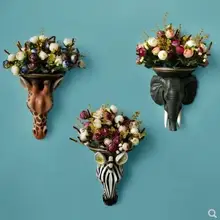 Творческий животных ваза голова, отделка стен, голова оленя, голова слона, Зебра начальник