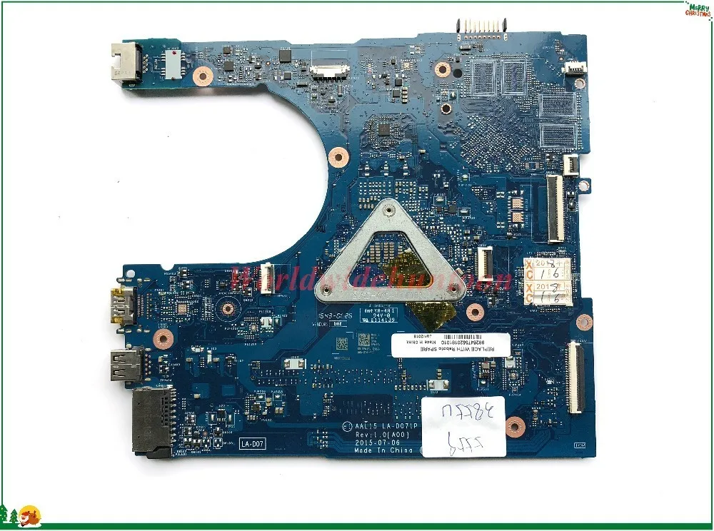 Высококачественная материнская плата MB PW46V 0PW46V для ноутбука Dell Inspiron 15 5559 1024 SR2EV 3855U