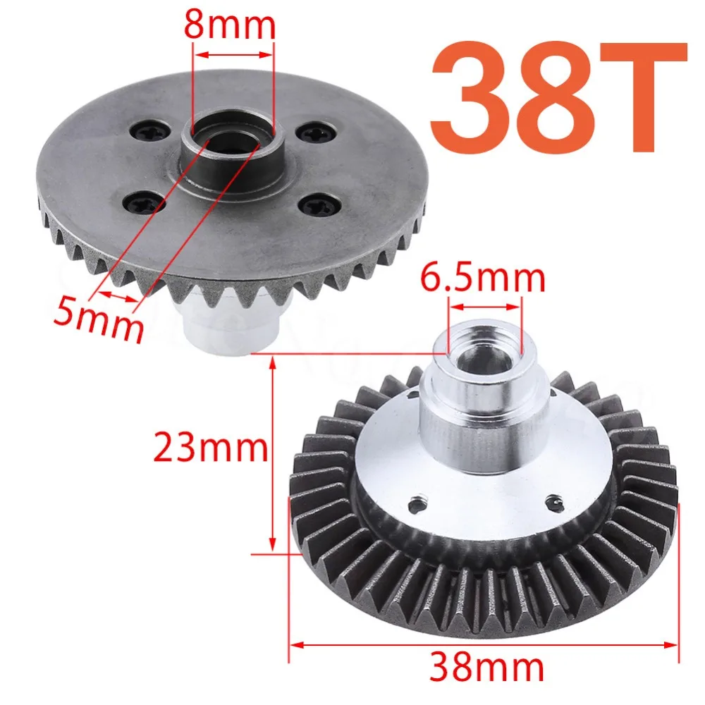 2 шт. Металл diff основной и конический набор передач 38T& 13T для 1/10 осевой SCX10 RC Рок Гусеничный грузовик хоп Up части AX30392