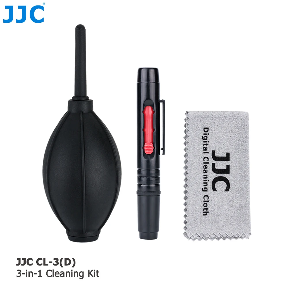 JJC Camera Cleaner Lens Pen Air Dust Blower Fiber Cloth 3 in 1Cleaning