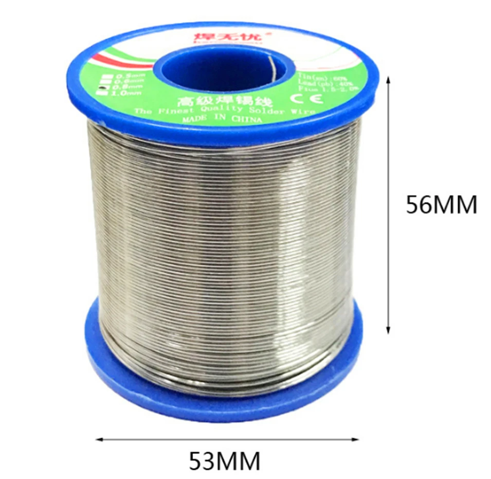 500 г/рулон 0,8 мм 500 г 60/40 FLUX 2.0% 40FT Олово свинцовая Олово провода расплава Розин Core припоя пайки провода roll Олово содержание 40%