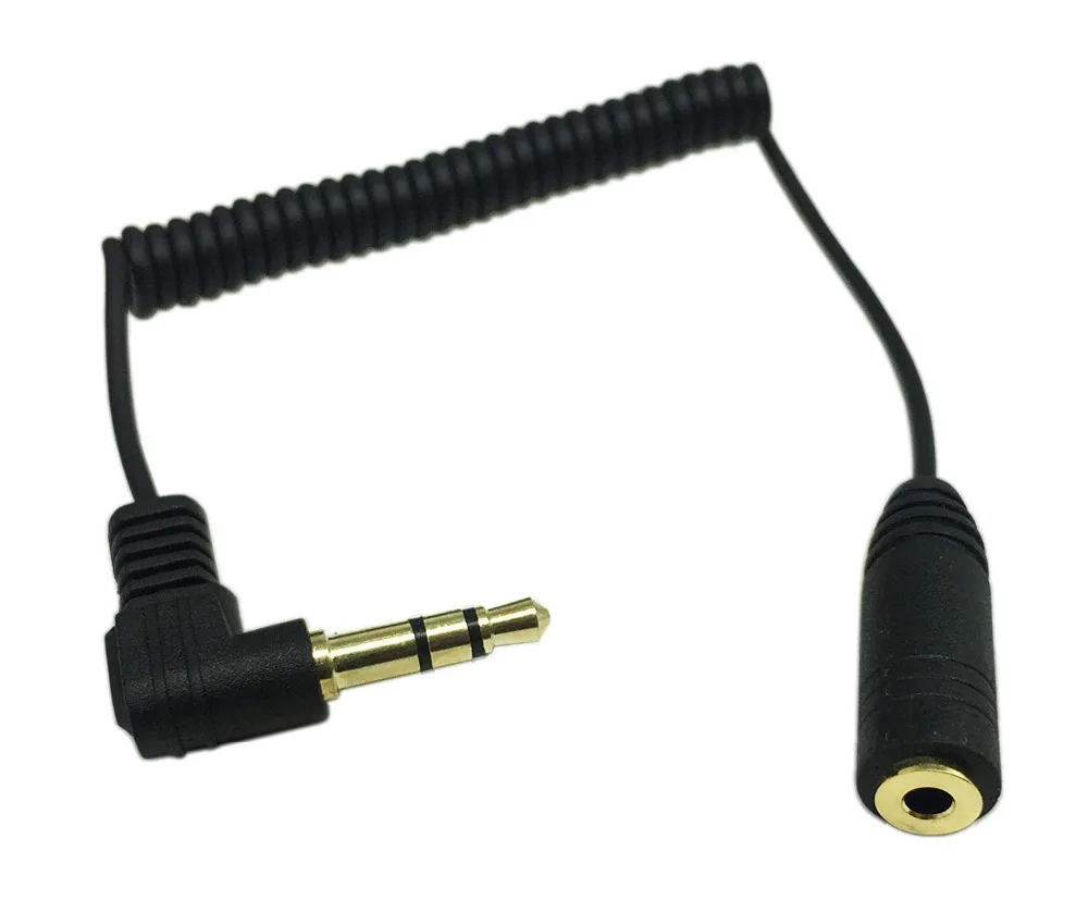 90 Gradi 3.5 Millimetri 3 Poli Maschio A 2.5Mm Femmina Cuffia Audio Stereo Mini Molla A Spirale Di Estensione A Spirale Adattatore Cavo Del Convertito