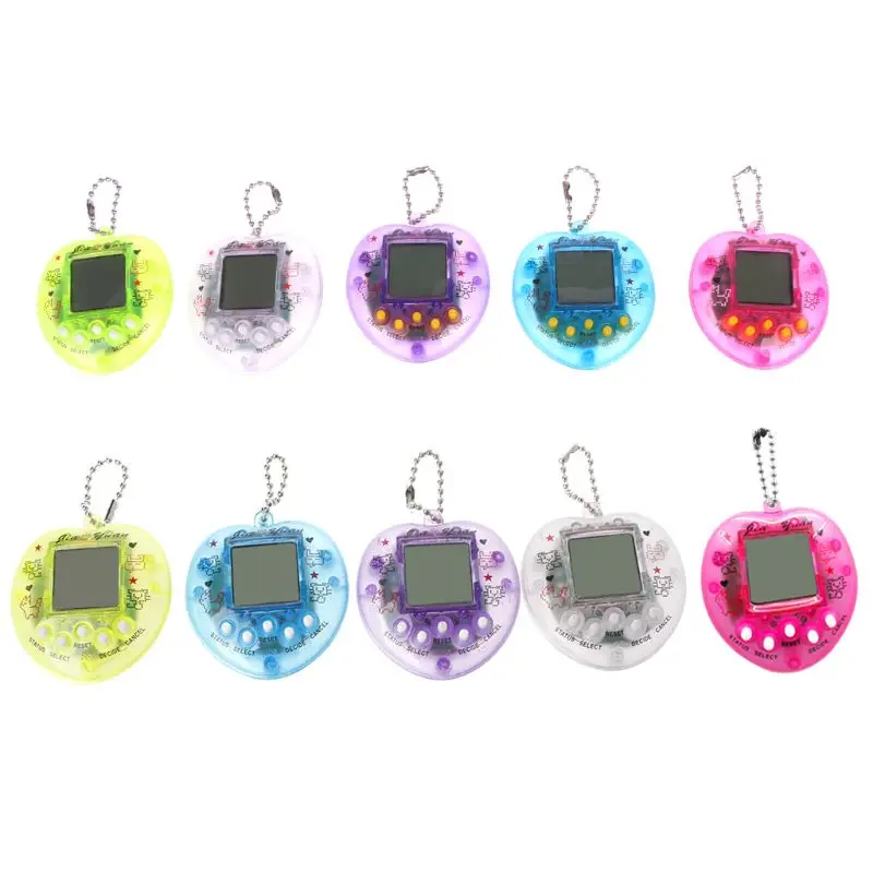 

Cute Heart Shape LCD Virtual Digital Pet Electronic Game Machine With Keychain