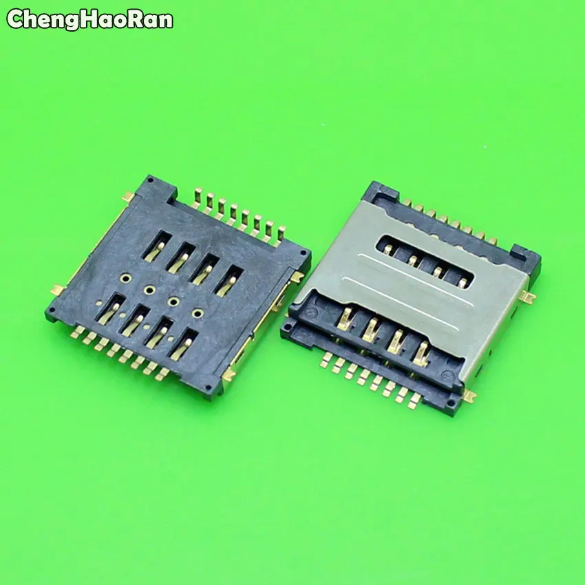 ChengHaoRan 1-10pcs Dual 8P SIM card reader socket connector replacement for Huawei Y320 G7300 T00 Y325 y518 g600 g7300 5pcs sim card reader slot tray holder connector socket for jiayu g2 g2s huawei y320 g730 y325 y518 g600 motorola moto ex223 plug