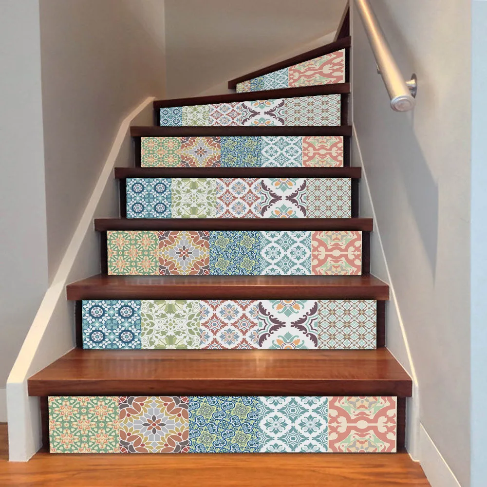Creative DIY Steps Sticker Removable Stair Sticker Home Decor Ceramic Tiles Patterns 18*100cmin