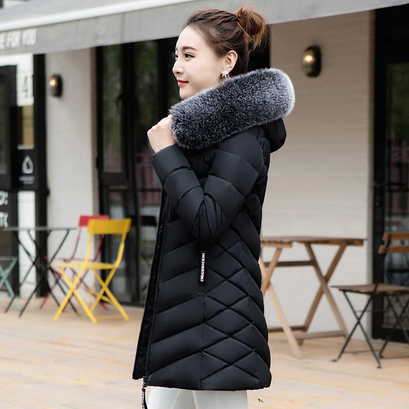 winter jacket women 2018 Winter Female Long Jacket Winter Coat Women Fake Fur Collar Warm Woman Parka Outerwear Down Jacket Coat