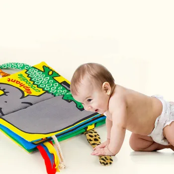 

Baby Cloth Book Story Books with 3D Animal Tails Early Educational Toys for Baby Kids YH-17