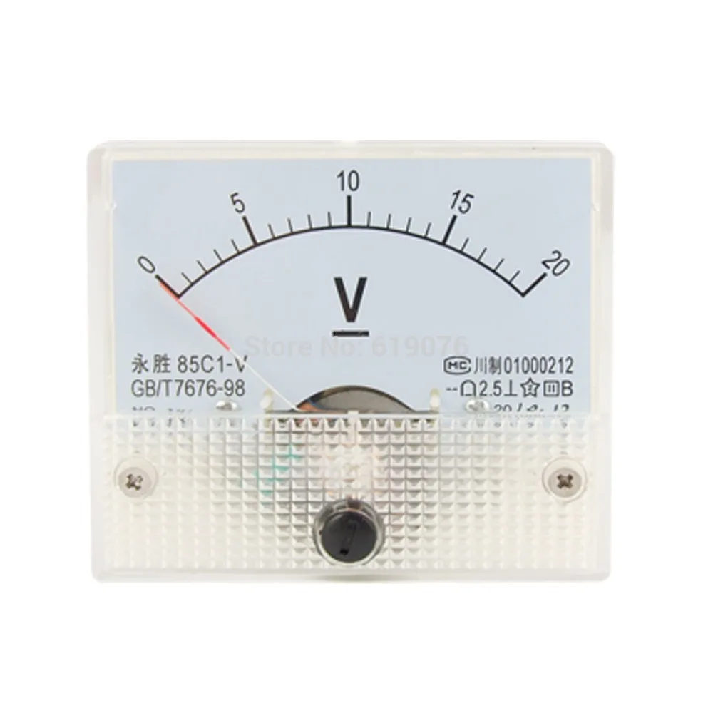 DC 0 20V Analog Voltmeter Panel Voltage Meter 85C1 20V DC Directly