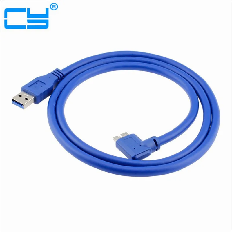 

High Speed USB 3.0 to 90 Degree Right Angled Micro B Cable for Mobile Hard Disk USB 3.0 Cable line 60cm/100cm