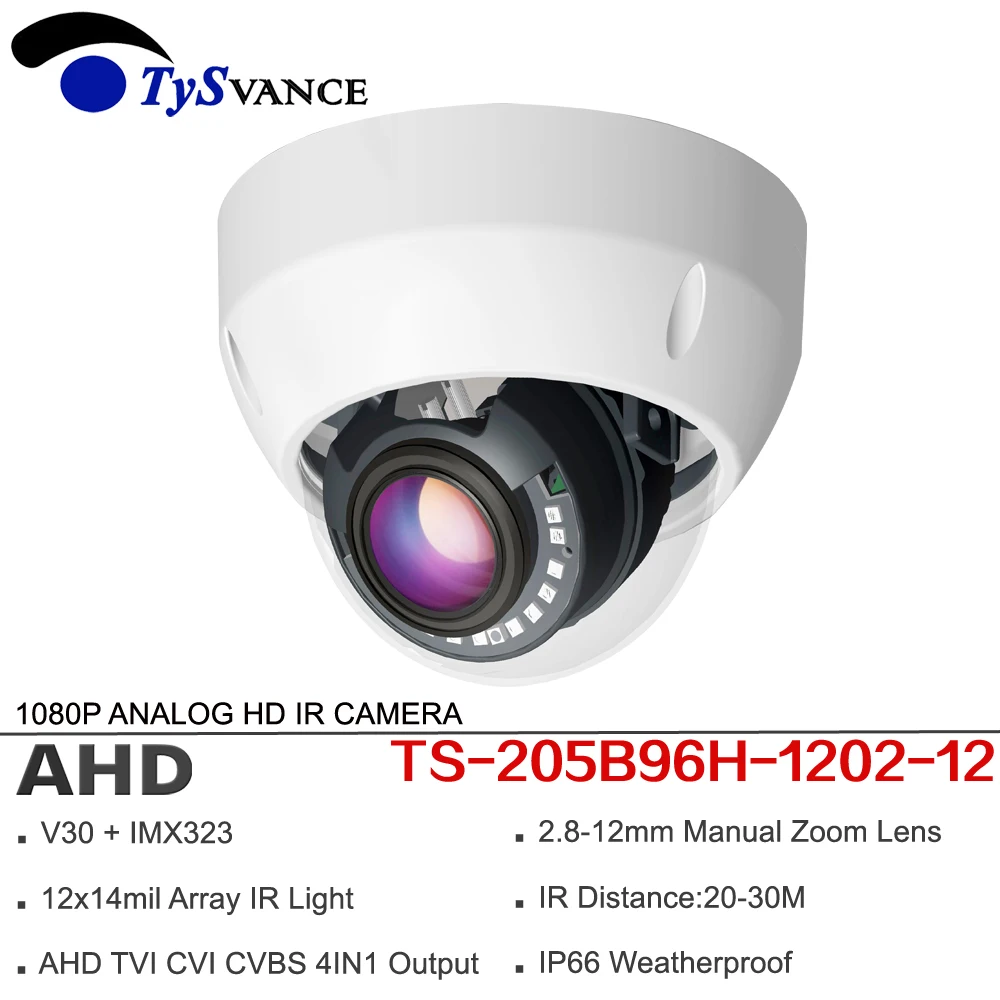 

4-in-1 AHD TVI CVI CVBS 1080P 2MP ANALOG Dome HD 4X Manual Zoom Lens IR CCTV Camera Metal Security Surveillance Indoor Monitor