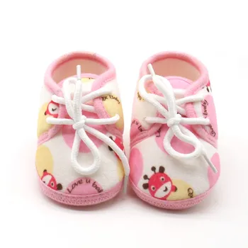 

H Infantil Newborn Infant Cotton Printed Baby Shoes Autumn Lace-Up Baby Girls First Walkers Baby Kids Prewalker baby girl shoes