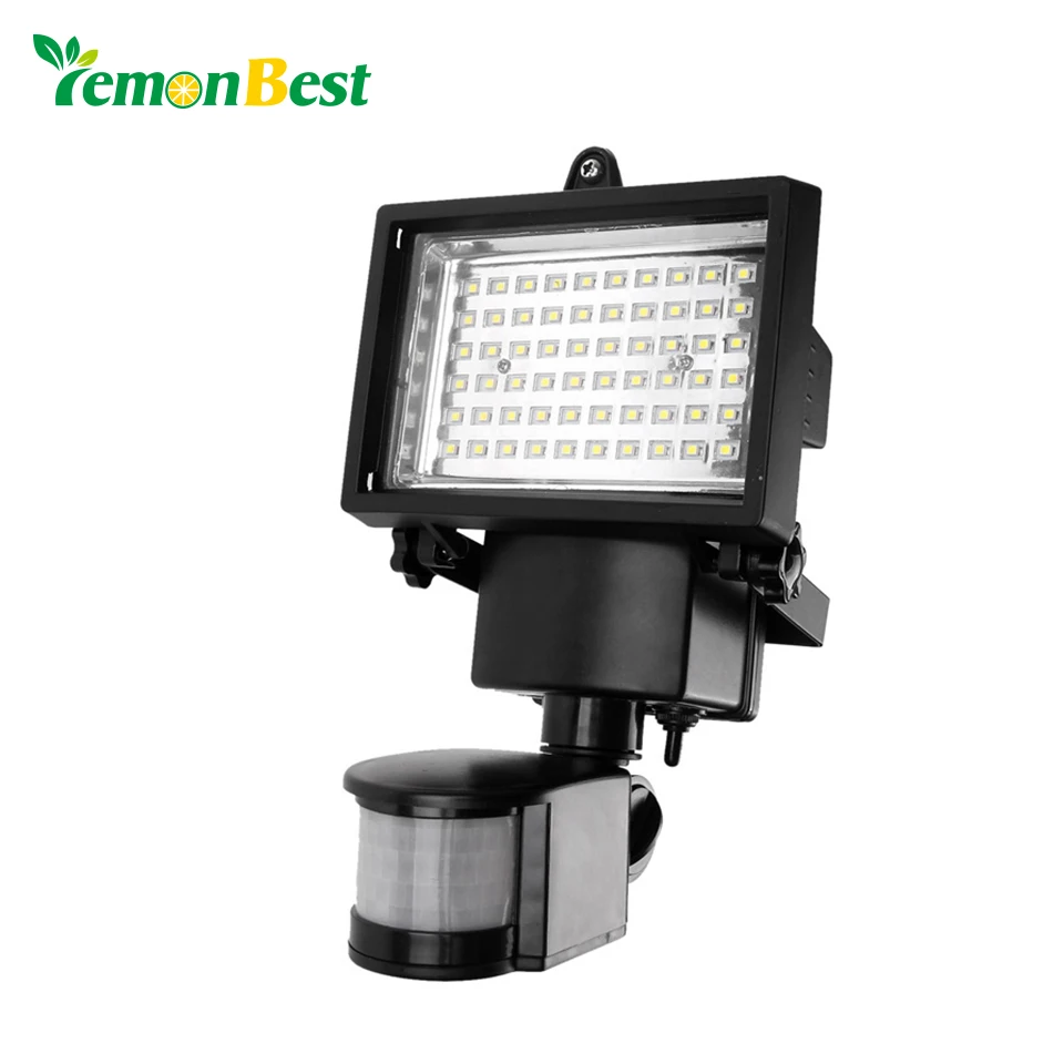 Motion Sensor LED Solar Garden Light 60 LEDs Outdoor Lighting PIR Body
