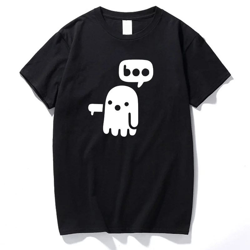

New Arrival Fashion Men T-shirrt Short Sleeve Loose T Shirt for Male Print Ghost Tshirt Fit Summer Tops Black Funny Tees Hipster