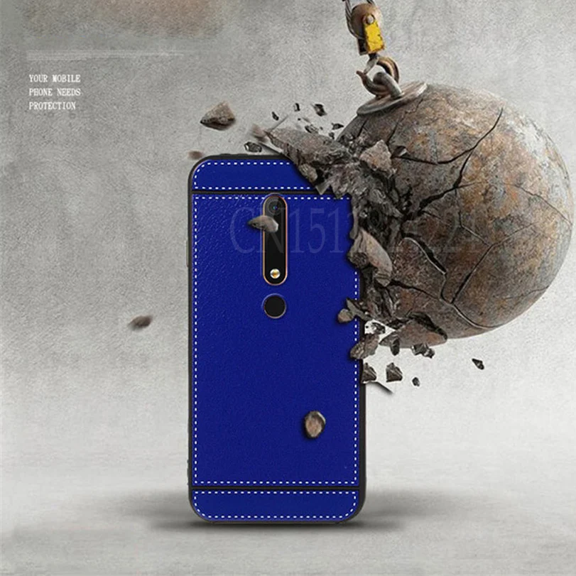 For Nokia 6 2018 Nokia 6.1 Case Cover Leather texture Silicone Soft TPU Phone Cases For Nokia 6 2018 TA-1068 TA-1050 TA-1043 TA-1016 Bag (4)