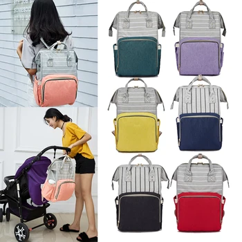 

Diaper bag backpack Mummy Large Capacity Striped Nursing waterproof baby diaper bags For Baby Stroller maternity bag wetbag
