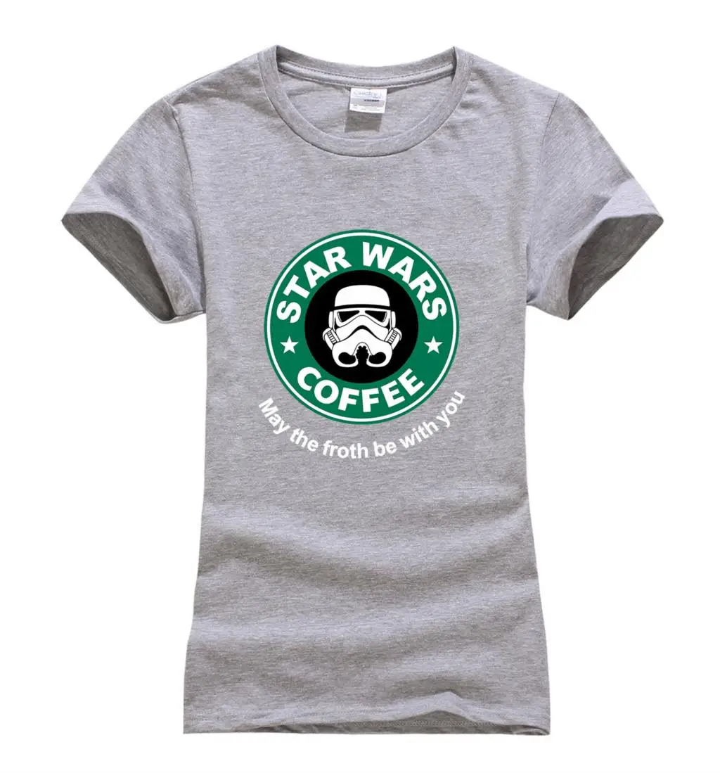 Стильная женская футболка с кофейным принтом "Звездные войны", лето,, женская футболка kawaii, брендовая одежда, harajuku, футболка, хипстерские Топы