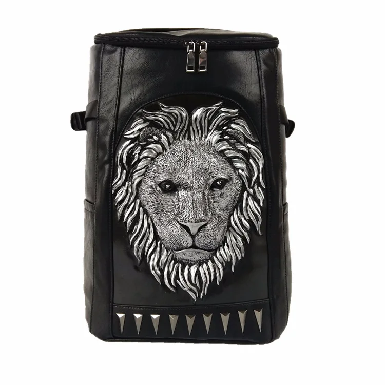 

Leather backpack 2018 new style Animal Prints man backpacks Cool Rivet Unisex travel big capacity waterproof Camping bag